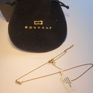 NWT Ron Hami 14k .11ct Pave Diamond Bar Shape Necklace with